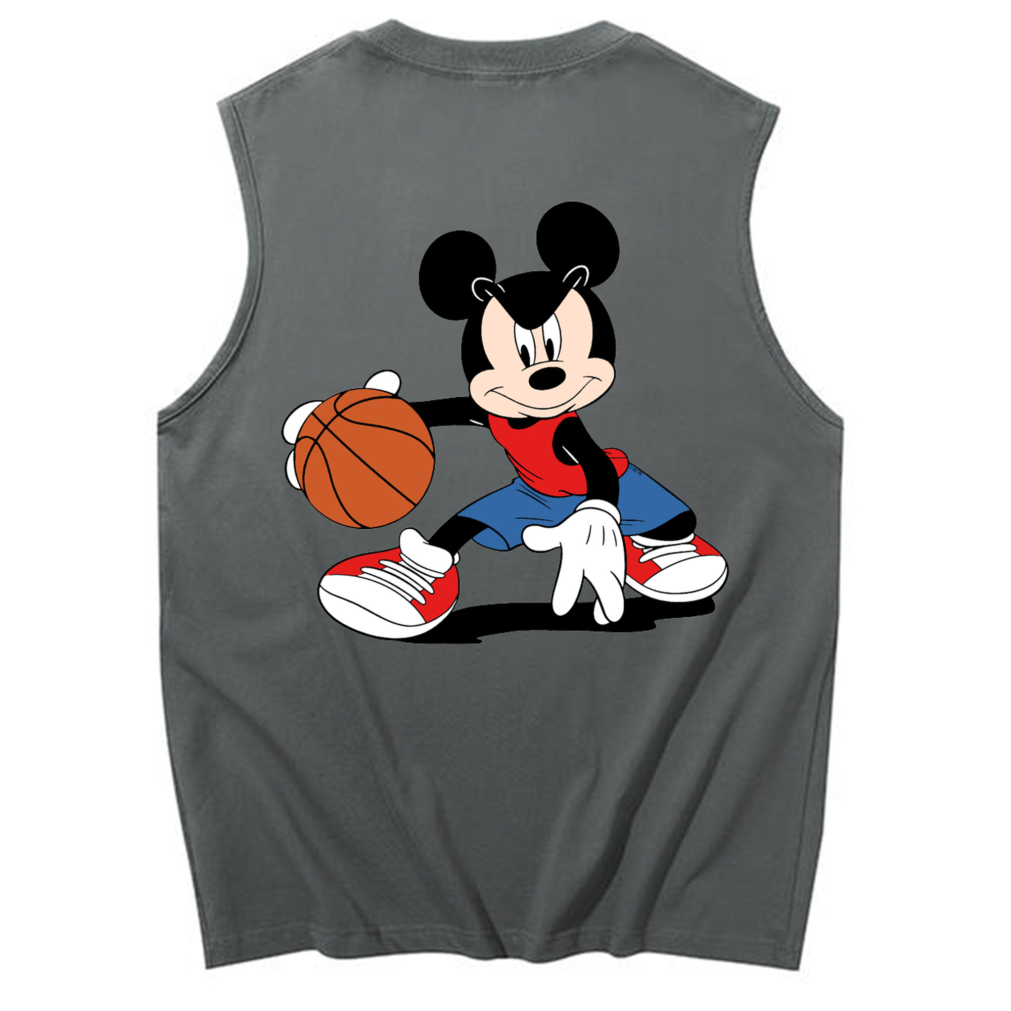 ミッキーマウス Mickey Mouse コットン100％タンクトップ（背面プリント）